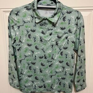 Boys  Dinosaur Print Shirt - Green